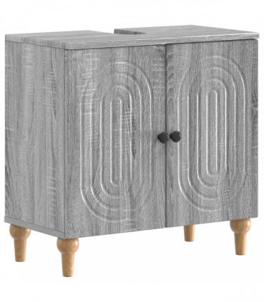 vidaXL 3 Piece Bathroom Cabinet Set ALKMAAR Grey Sonoma