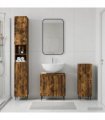 vidaXL 3 Piece Bathroom Cabinet Set ZWOLLE Smoked Oak Engineered Wood