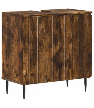 vidaXL 3 Piece Bathroom Cabinet Set ZWOLLE Smoked Oak Engineered Wood
