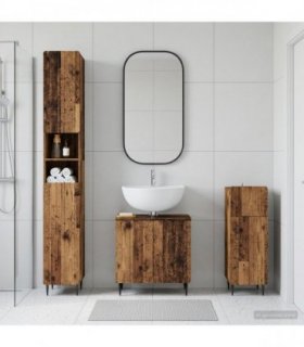 vidaXL 3 Piece Bathroom Cabinet Set ZWOLLE Old Wood Engineered Wood