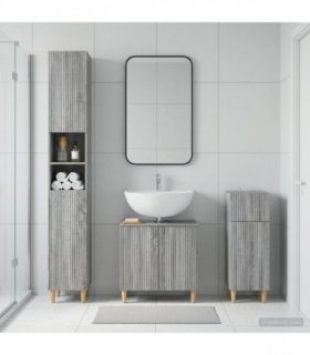vidaXL 3 Piece Bathroom Cabinet Set ARNHEM Grey Sonoma Engineered Wood