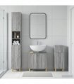 vidaXL 3 Piece Bathroom Cabinet Set ARNHEM Grey Sonoma Engineered Wood