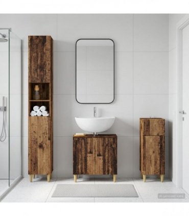vidaXL 3 Piece Bathroom Cabinet Set ARNHEM Old Wood Engineered Wood