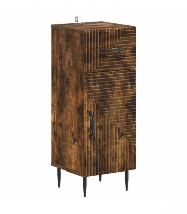 vidaXL 3 Piece Bathroom Cabinet Set HAARLEM Smoked Oak Engineered Wood