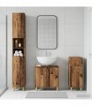 vidaXL 3 Piece Bathroom Cabinet Set DELFT Old Wood Engineered Wood