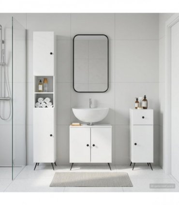 vidaXL 3 Piece Bathroom Cabinet Set BREDA High Gloss White