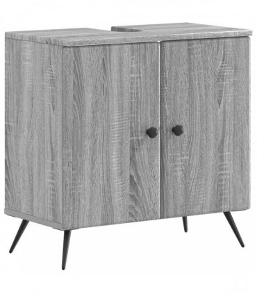 vidaXL 3 Piece Bathroom Cabinet Set BREDA Grey Sonoma Engineered Wood