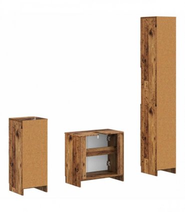 vidaXL 3 Piece Bathroom Cabinet Set UTRECHT Old Wood Engineered Wood