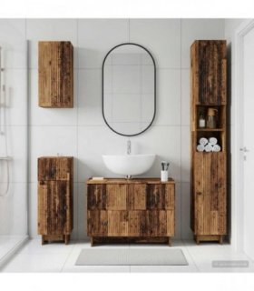vidaXL 4 Piece Bathroom Cabinet Set EDE Old Wood Engineered Wood