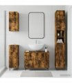 vidaXL 4 Piece Bathroom Cabinet Set ZWOLLE Smoked Oak Engineered Wood