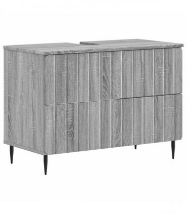 vidaXL 4 Piece Bathroom Cabinet Set ZWOLLE Grey Sonoma Engineered Wood