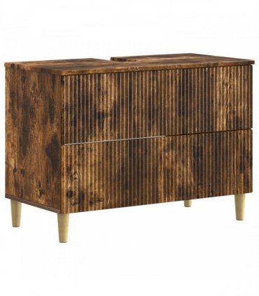 vidaXL 4 Piece Bathroom Cabinet Set ARNHEM Smoked Oak Engineered Wood