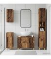 vidaXL 4 Piece Bathroom Cabinet Set ARNHEM Old Wood Engineered Wood