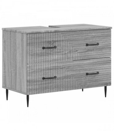 vidaXL 4 Piece Bathroom Cabinet Set HAARLEM Grey Sonoma