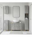 vidaXL 4 Piece Bathroom Cabinet Set DELFT Grey Sonoma Engineered Wood