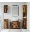 vidaXL 4 Piece Bathroom Cabinet Set HOORN Old Wood Engineered Wood