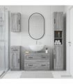 vidaXL 4 Piece Bathroom Cabinet Set UTRECHT Grey Sonoma