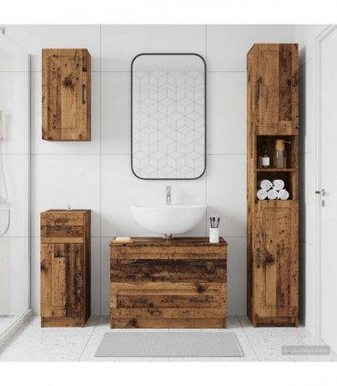 vidaXL 4 Piece Bathroom Cabinet Set UTRECHT Old Wood Engineered Wood
