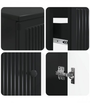 vidaXL 3 Piece Bathroom Cabinet Set EDE 3 pcs Black 30 x 31 x 80 cm