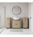 vidaXL 3 Piece Bathroom Cabinet Set EDE 3 pcs Sonoma Oak