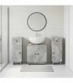 vidaXL 3 Piece Bathroom Cabinet Set EDE 3 pcs Concrete Grey