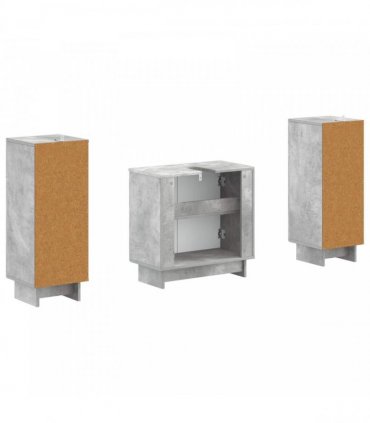 vidaXL 3 Piece Bathroom Cabinet Set EDE 3 pcs Concrete Grey