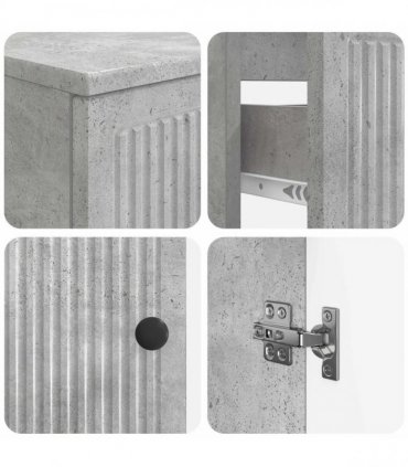 vidaXL 3 Piece Bathroom Cabinet Set EDE 3 pcs Concrete Grey