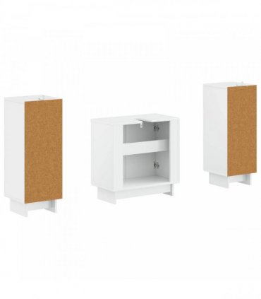 vidaXL 3 Piece Bathroom Cabinet Set EDE 3 pcs High Gloss White