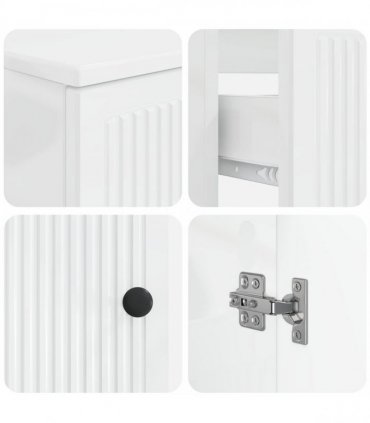 vidaXL 3 Piece Bathroom Cabinet Set EDE 3 pcs High Gloss White