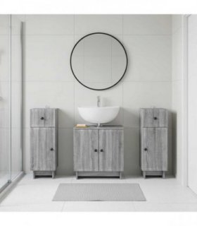 vidaXL 3 Piece Bathroom Cabinet Set EDE 3 pcs Grey Sonoma