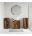 vidaXL 3 Piece Bathroom Cabinet Set EDE 3 pcs Old Wood 30 x 31 x 80 cm