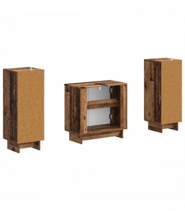 vidaXL 3 Piece Bathroom Cabinet Set EDE 3 pcs Old Wood 30 x 31 x 80 cm