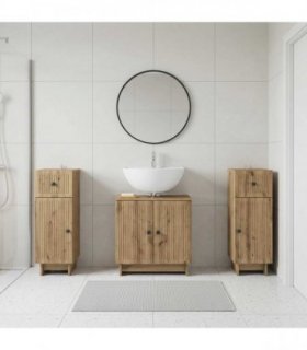 vidaXL 3 Piece Bathroom Cabinet Set EDE 3 pcs Artisan Oak