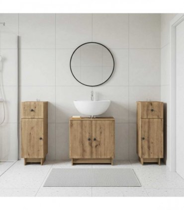 vidaXL 3 Piece Bathroom Cabinet Set EDE 3 pcs Artisan Oak