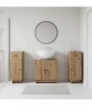 vidaXL 3 Piece Bathroom Cabinet Set EDE 3 pcs Artisan Oak