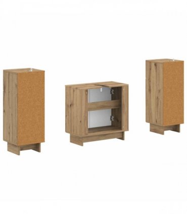 vidaXL 3 Piece Bathroom Cabinet Set EDE 3 pcs Artisan Oak