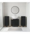 vidaXL 3 Piece Bathroom Cabinet Set ALKMAAR 3 pcs Black