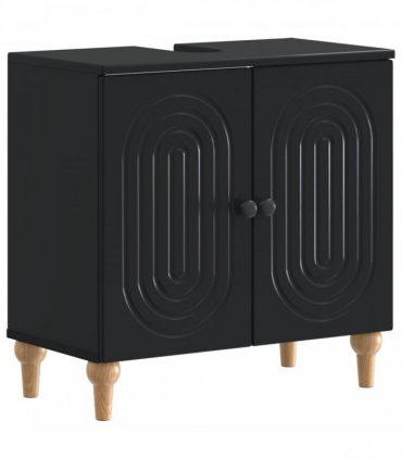 vidaXL 3 Piece Bathroom Cabinet Set ALKMAAR 3 pcs Black