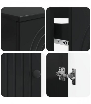 vidaXL 3 Piece Bathroom Cabinet Set ALKMAAR 3 pcs Black