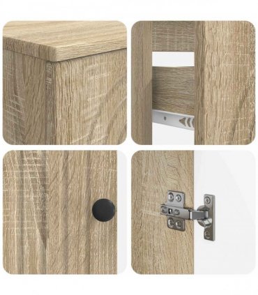 vidaXL 3 Piece Bathroom Cabinet Set ALKMAAR 3 pcs Sonoma Oak
