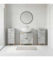 vidaXL 3 Piece Bathroom Cabinet Set ALKMAAR 3 pcs Concrete Grey
