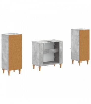 vidaXL 3 Piece Bathroom Cabinet Set ALKMAAR 3 pcs Concrete Grey