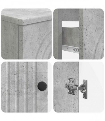 vidaXL 3 Piece Bathroom Cabinet Set ALKMAAR 3 pcs Concrete Grey