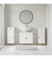 vidaXL 3 Piece Bathroom Cabinet Set ALKMAAR 3 pcs High Gloss White