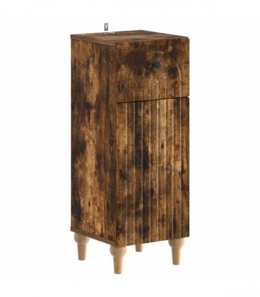 vidaXL 3 Piece Bathroom Cabinet Set ALKMAAR 3 pcs Smoked Oak