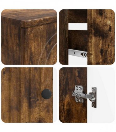 vidaXL 3 Piece Bathroom Cabinet Set ALKMAAR 3 pcs Smoked Oak