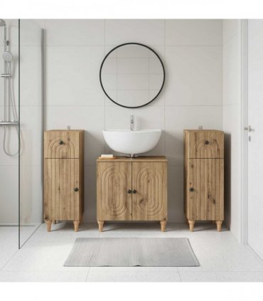 vidaXL 3 Piece Bathroom Cabinet Set ALKMAAR 3 pcs Artisan Oak