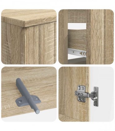 vidaXL 3 Piece Bathroom Cabinet Set ZWOLLE 3 pcs Sonoma Oak