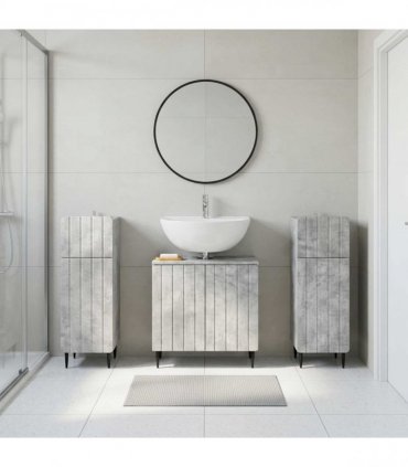 vidaXL 3 Piece Bathroom Cabinet Set ZWOLLE 3 pcs Concrete Grey