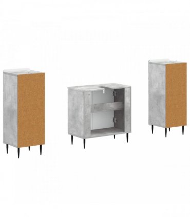 vidaXL 3 Piece Bathroom Cabinet Set ZWOLLE 3 pcs Concrete Grey